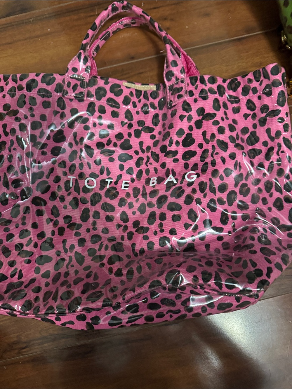 Pink Leopard Print -tote bag
